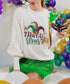 Glam Balloon Sleeve Mardi Gras Sweater