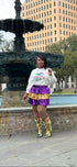 Glam Balloon Sleeve Mardi Gras Sweater